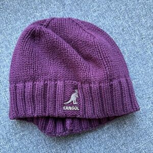 Kangol Kids Purple Cotton Knit Beanie - Fully Fashioned Pull-On Hat